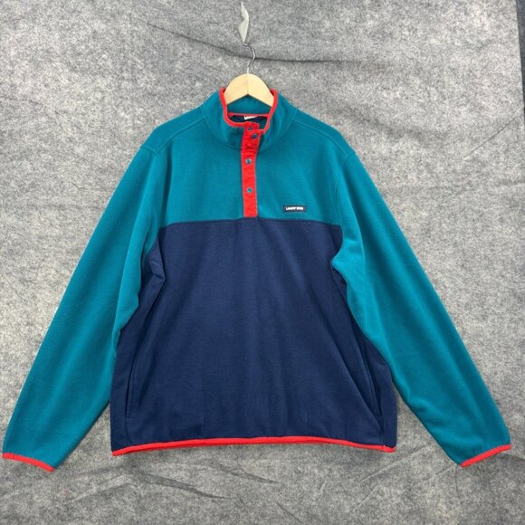 Lands' End Other - Lands End Pullover Sweatshirt Mens XL Blue Teal Snap Colorblock Hiking Outdoor
